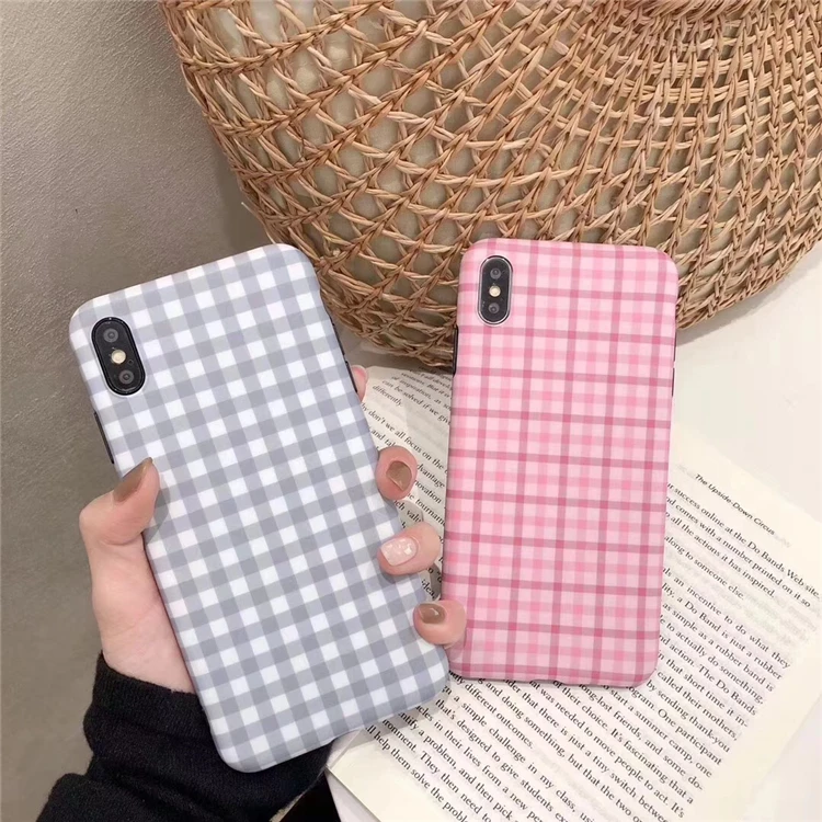 Простой розовый клетчатый чехол для телефона Wixcen Iphone Xs Max XR противоударный