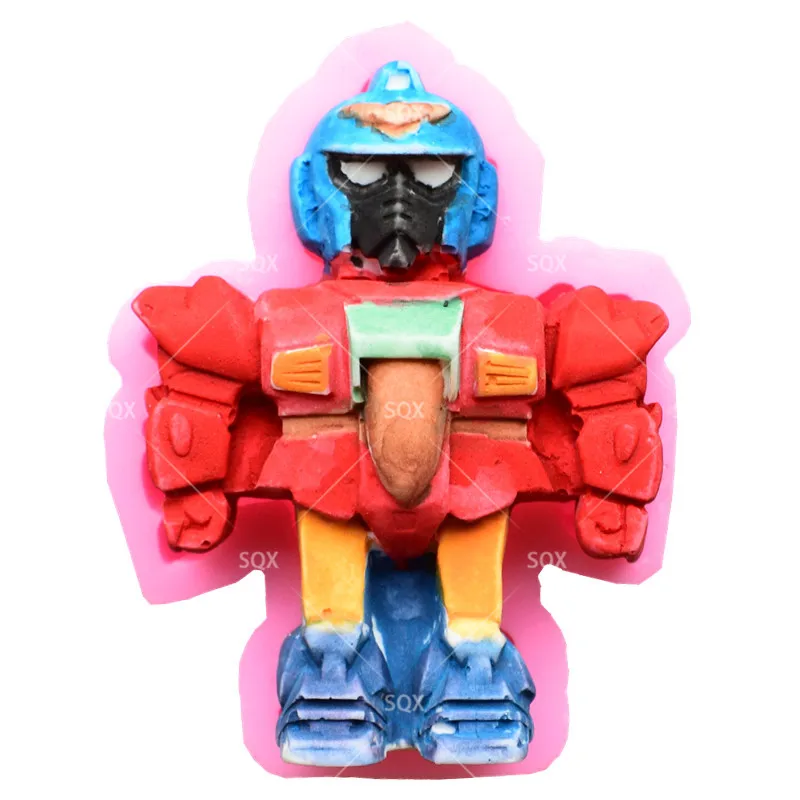 3D Робот Форма помадка торт выпечки формы силиконовые украшения инструменты