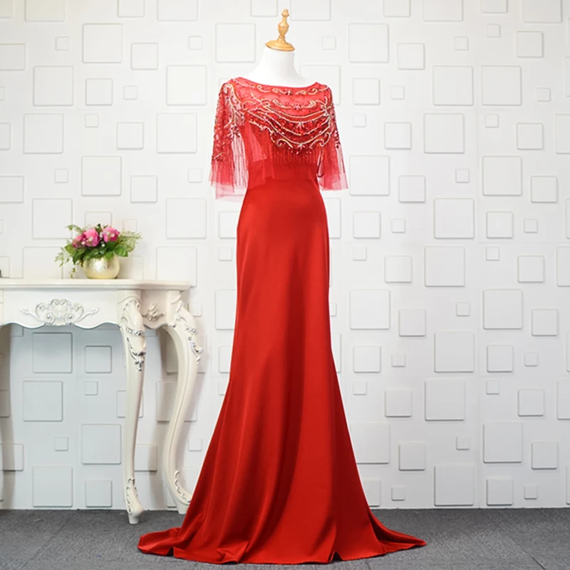 JANCEMBER Роскошные красные платья для выпускного бисером с кристаллами кисточками