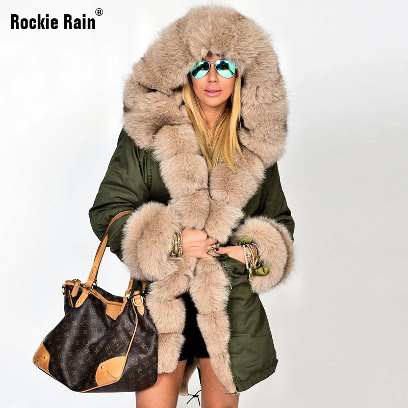 Женская зимняя шуба из натурального меха лисы женская теплая с большим меховым