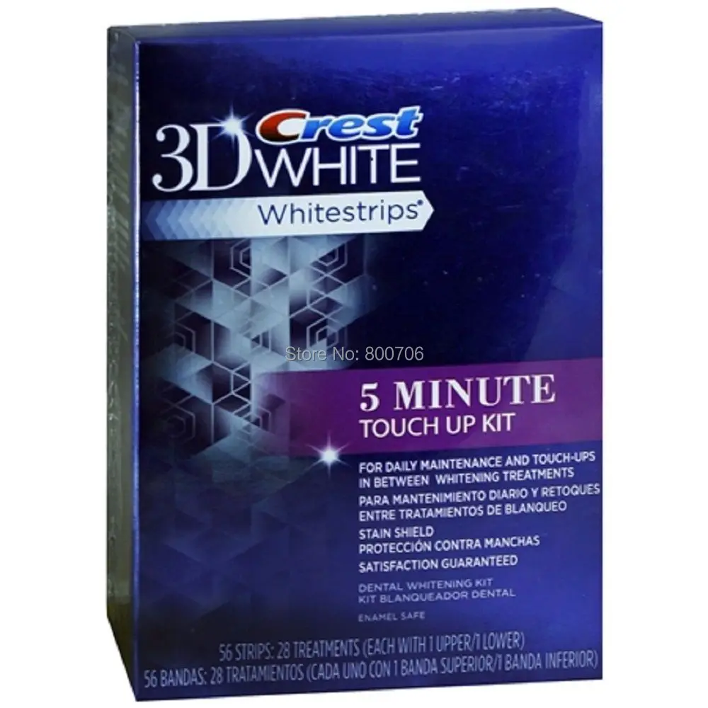 7 Чехол Crest 3D White Whitestrips 5 минут Touch Up удалить touch Красители без коробки включены