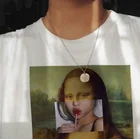 Лидер продаж, модный летний топ Kuakuayu hjn, Мона Лиза, леденец, женская футболка с поп-артом, хипстерская Милая забавная футболка с мемом