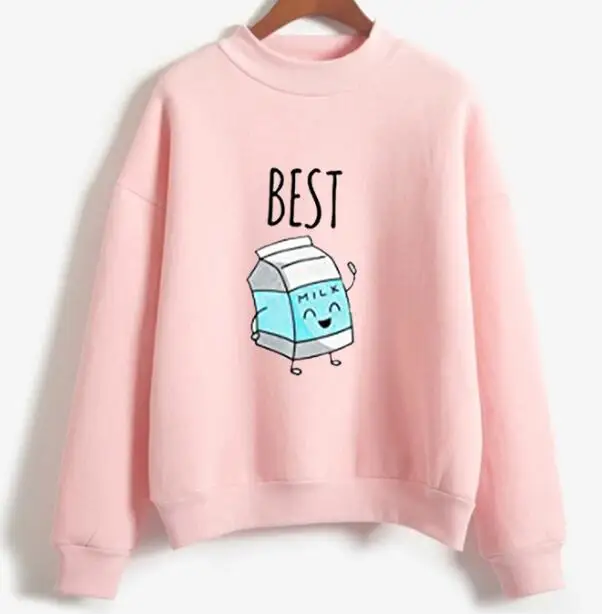 4 Ladies Fleece Pullover Sister Hoddy Hoodies Best Friend Tops Long Sleeve Sweatshirt for Women - Цвет: 4