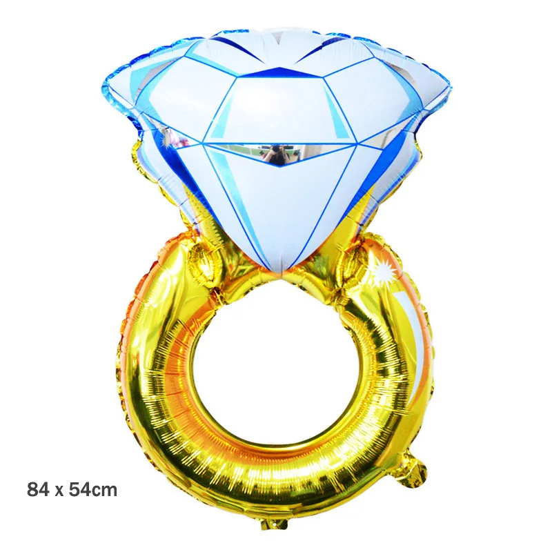 Small ring Золотое кольцо с бриллиантом фольги воздушный шар Жених Невеста Свадебные воздушные шарики гелиевый воздух воздушный шар обручальное украшение для взрослых события вечерние поставки - Цвет: Small ring
