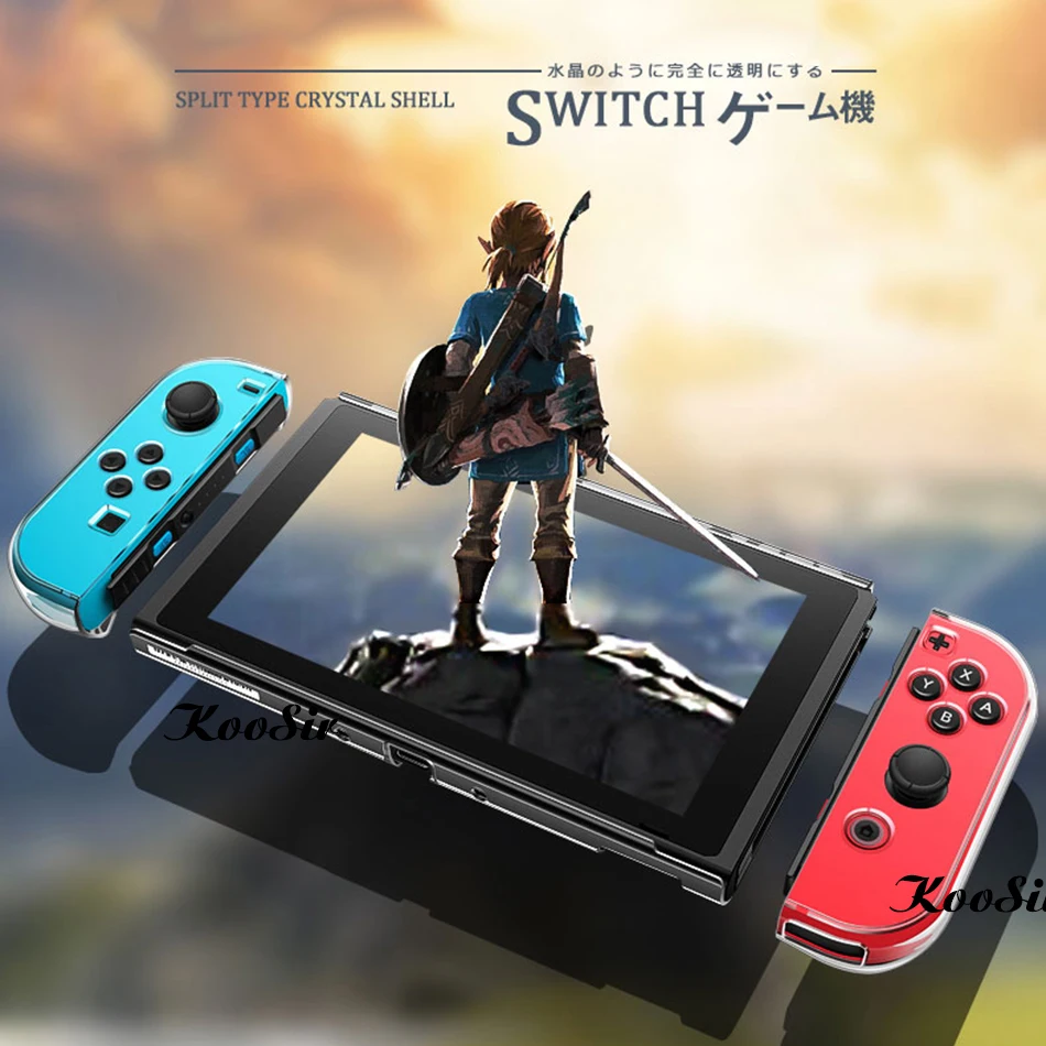 Прозрачный чехол для ПК+ Защитная пленка для экрана+ 4 крышки Joycon для kingdoswitch