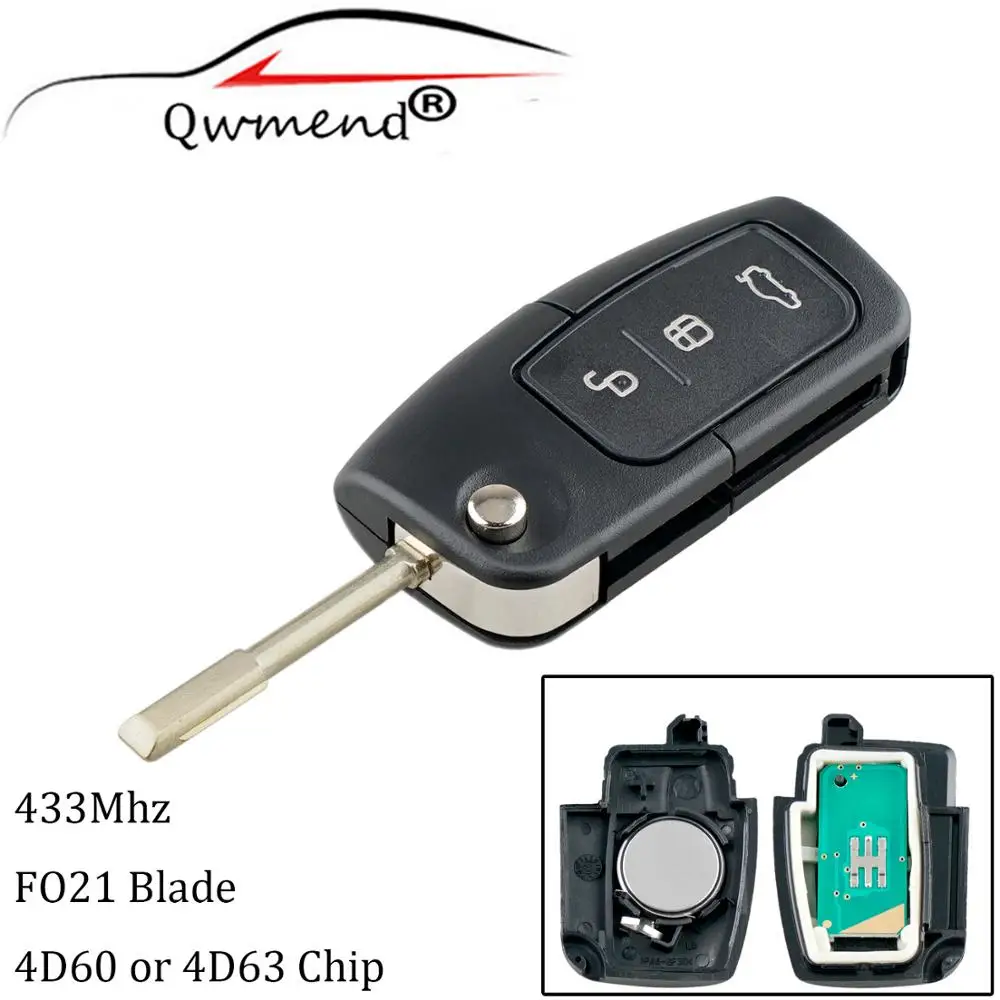 QWMEND 3 кнопки Автозапуск без ключа для FORD Mondeo Focus Fiesta Автомобильный Дистанционный
