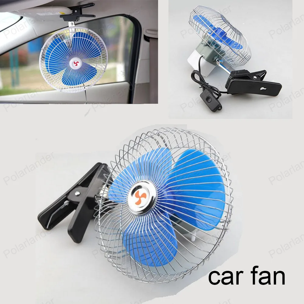 Low Noise Summer auto Air Conditioner Portable Vehicle Cooling Fan 8 inch 12-24 V 25W Mini Electric Car Fan