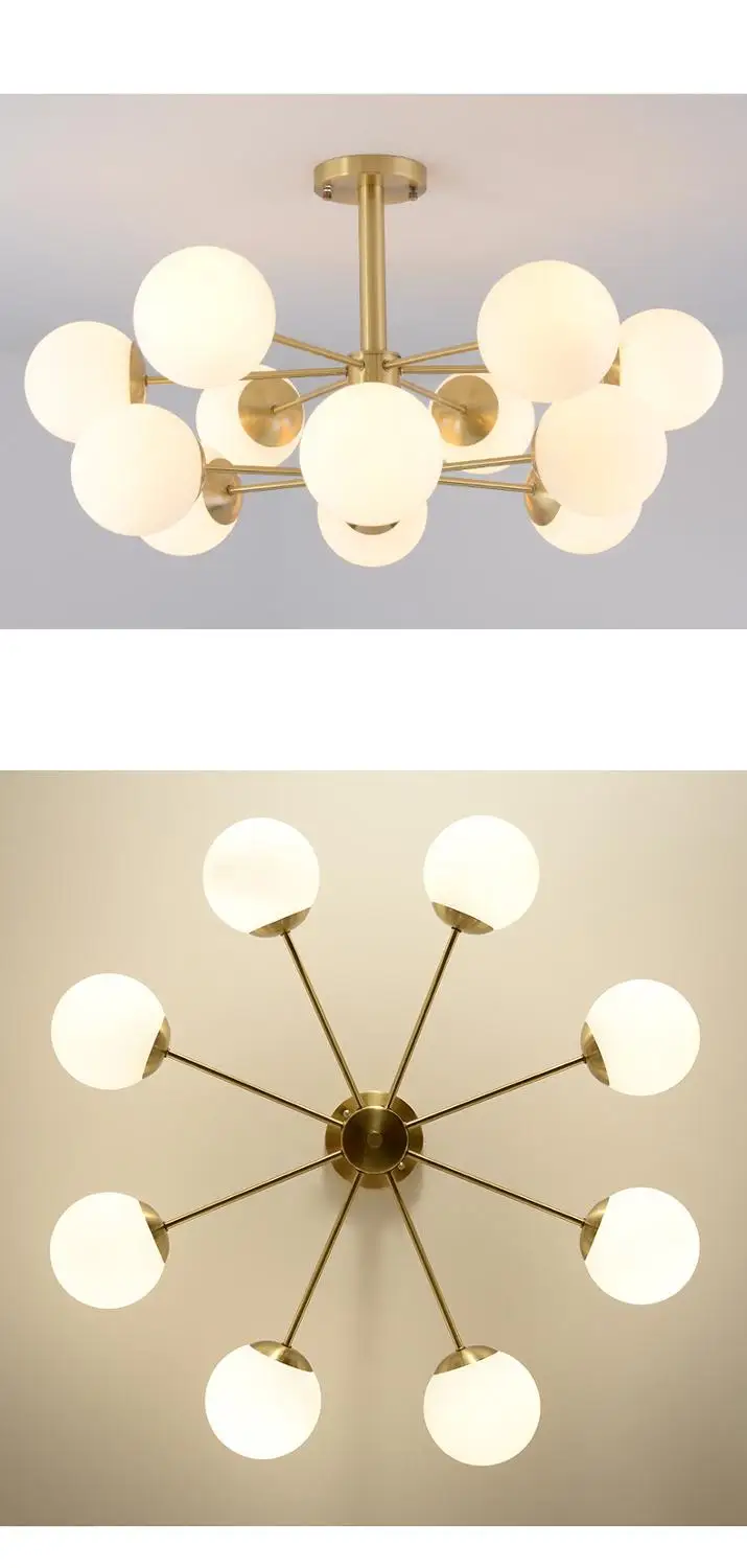 Скандинавский медный потолочный светильник для гостиной постмодерн роскошный