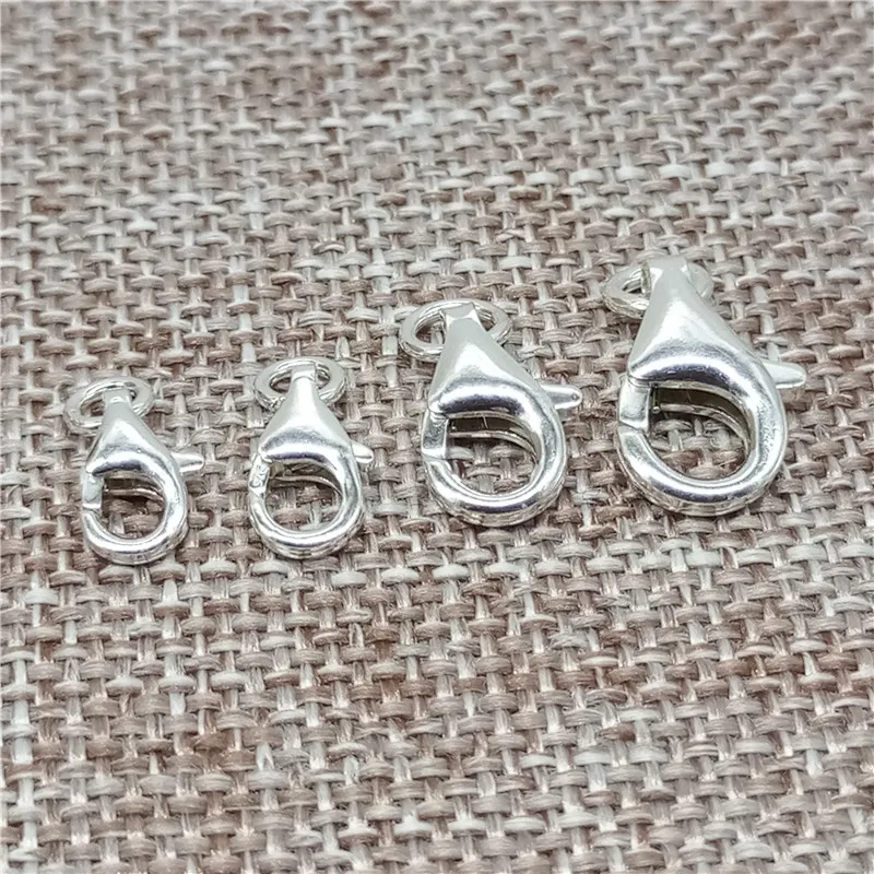 Классические блестящие застежки для браслета и ожерелья серебристые с застежкой