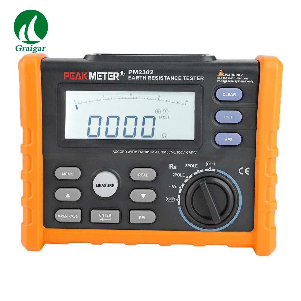 

PM2302 Digital Earth Ground Resistance Tester Meter 0 ohm-4000 ohm