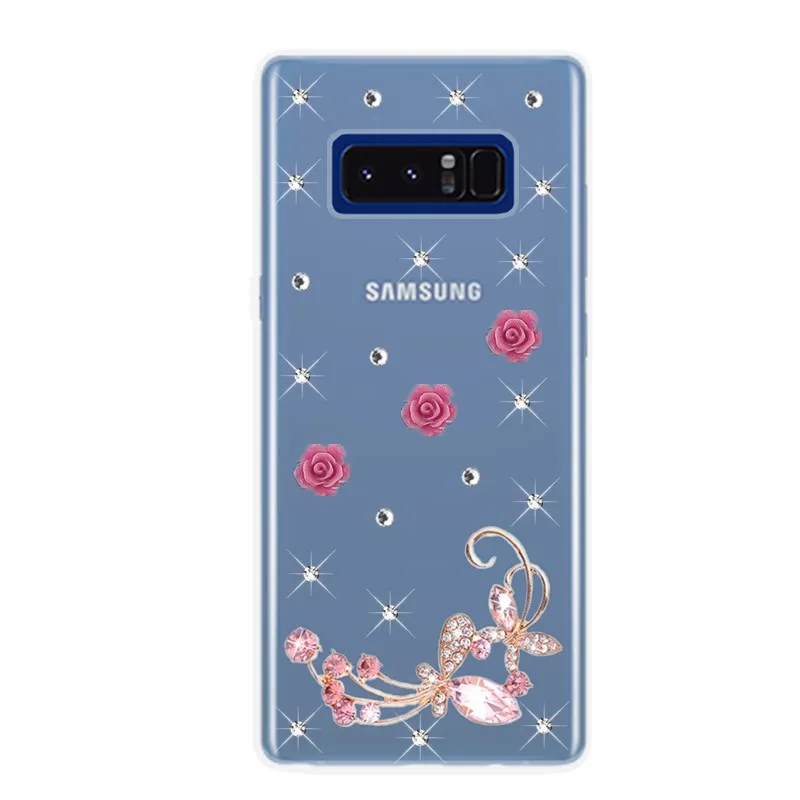 Прозрачный чехол бабочка любовь для Samsung galaxy Note 9 8 S9 S8 A6 A8 2018 J4 Plus J6 J8 J2 Core J7 Neo J3 J5 2017
