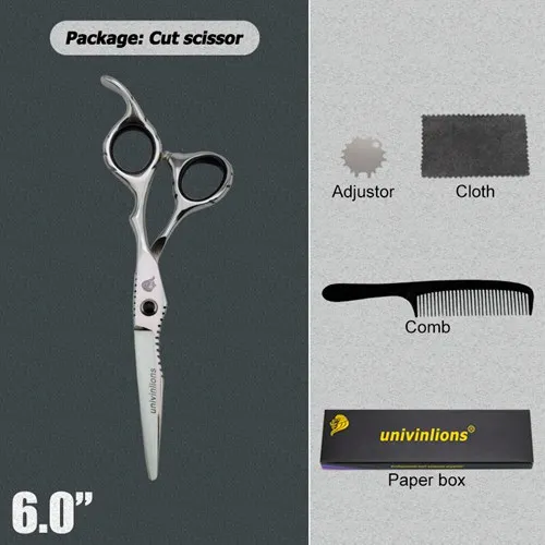 6005 Silver cutting Univinlions, японская сталь 5,5/6,0, парикмахерские ножницы, Профессиональные парикмахерские ножницы, набор, ножницы для волос, острые ножницы для стрижки волос - Цвет: 6005 Silver cutting