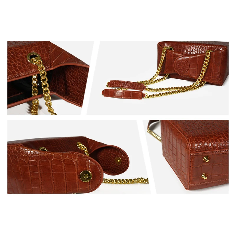 Женские сумки с цепочкой дизайнерские винтажные крокодиловым узором вечерняя
