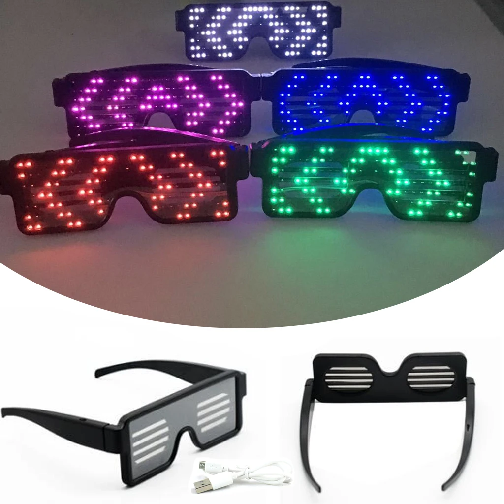 Новинка, 11 режимов, быстрая вспышка, Led неоновые вечерние очки, USB зарядка, светящиеся очки, рождественское освещение концертов, игрушки, rave Cotillon, армейская бомба