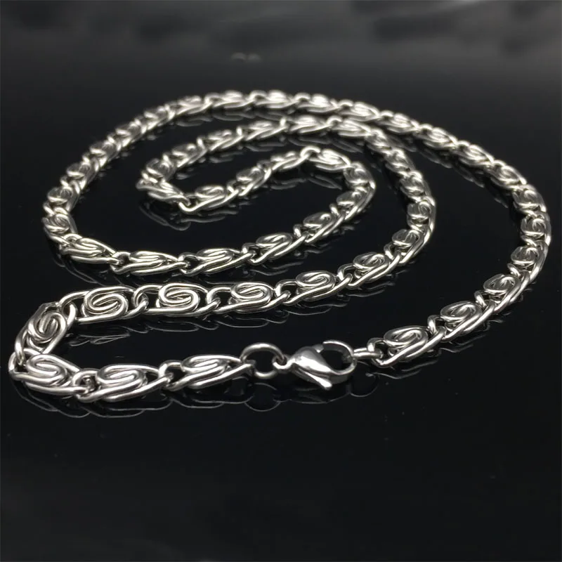 5 мм Высокое качество мужские s звенья цепи Серебряный тон Полный 316L Нержавеющая