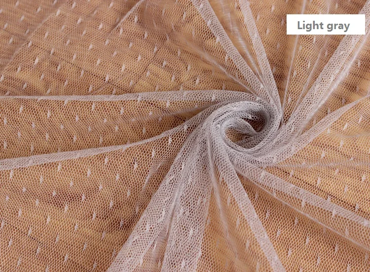 Сетчатая кружевная ткань с вышивкой в горошек для платья из тонкой марли