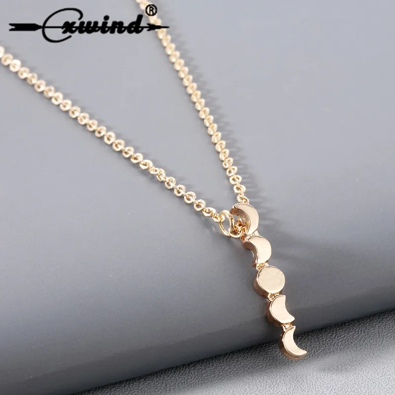 

Cxwind Fashion Moon Necklace Charm Crescent Sun Pendant Necklace Chain Bohemian Choker Jewelry for Women Girl Gift collares 2019