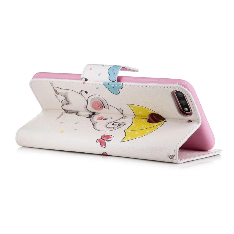Phone Case for Huawei Honor 7C pro 5.99&quot Y7 2018 Wallet Cover huawei Prime Flip Leather Cute Panda Mobile | Мобильные телефоны