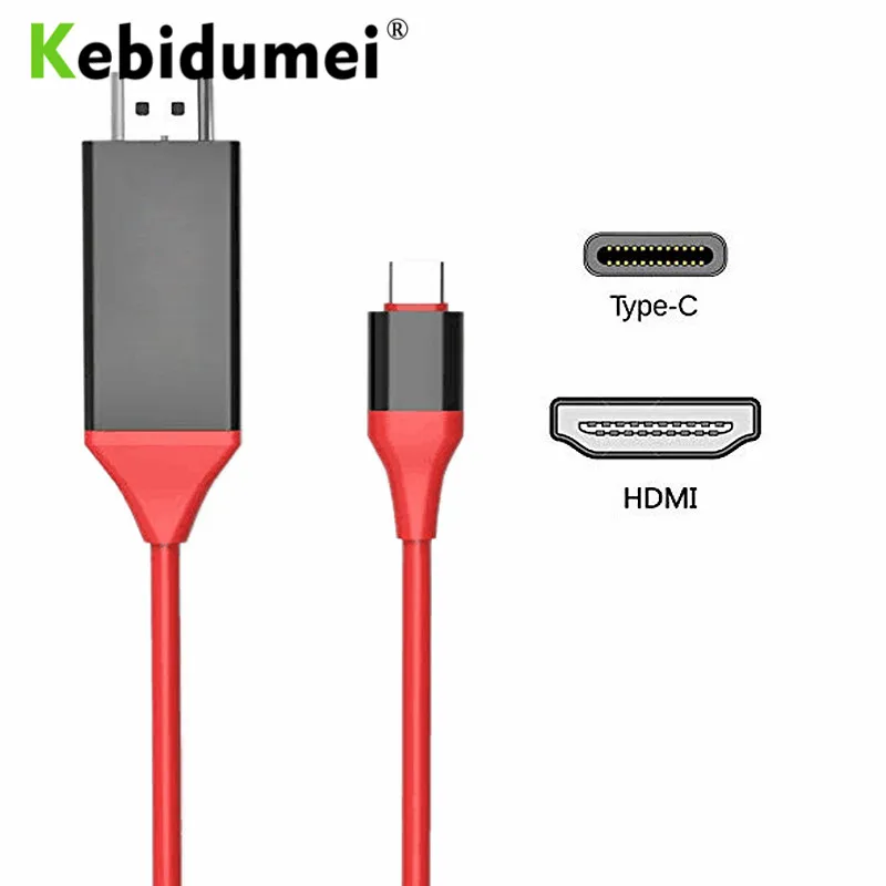 Kebidumei 4K 30Hz HD Удлинительный кабель/адаптер 2M USB C кабель 3 1 Type к HDMI совместимый