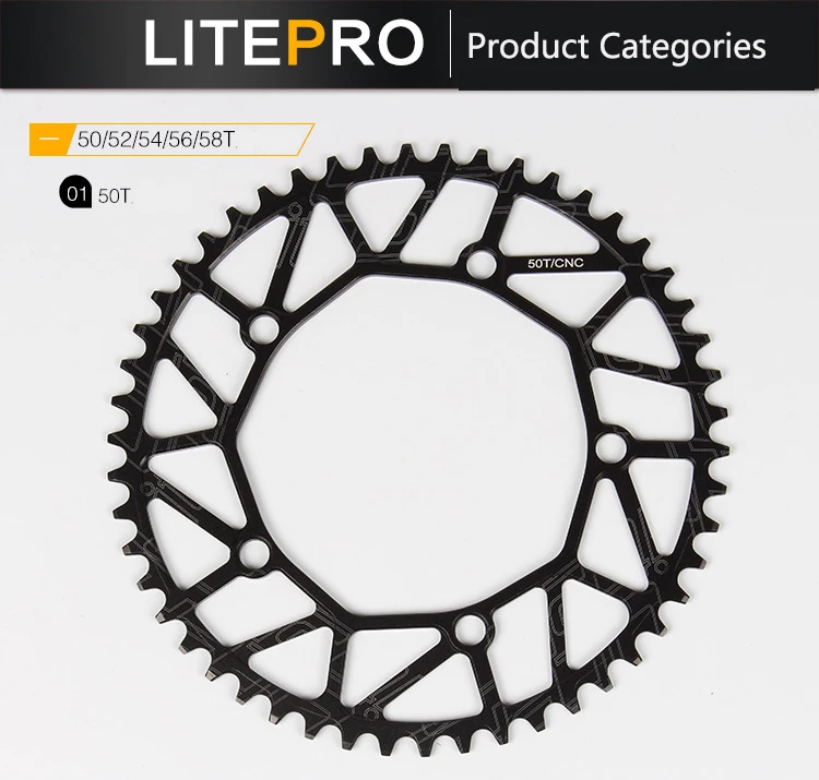 Litepro Звездочка Сверхлегкая 130 BCD 50T 52T 54T 56T 58T A7075 BMX Складная велосипедная Звездочка для велосипеда