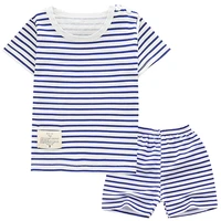 2019 baby clothes set best quality 100 cotton summer kids clothes striped baby boy and girl clothes children sets tshirt