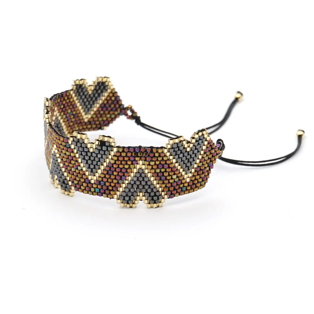 Go2boho MIYUKI браслет в виде сердца, Браслет-манжета, браслеты Insta, модные ювелирные изделия, браслеты в виде сердца, любовь,, женские браслеты, подарок для влюбленных пар - Окраска металла: MI-B190079 MIYUKI