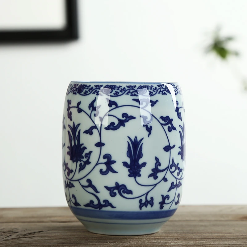 2 шт./лот винтажные чайные чашки синего и белого цвета из фарфора зеленого