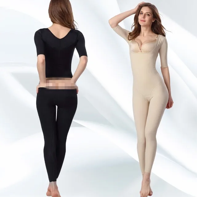 Бесшовные Открыть Батт Для женщин талии Управление боди Full Body Shaper корректирующее утягивающее белье с длинным рукавом Талия корсеты и бюстье