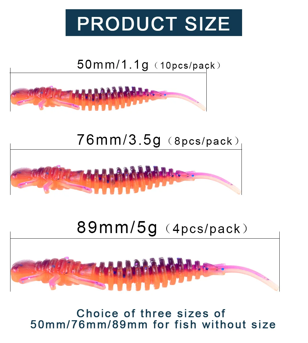 FISH KING Larva мягкие приманки 50 мм 76 мм 89 мм Искусственные приманки рыболовный червь силиконовые Гольян бас Щука Swimbait джигггинг пластиковые приманки
