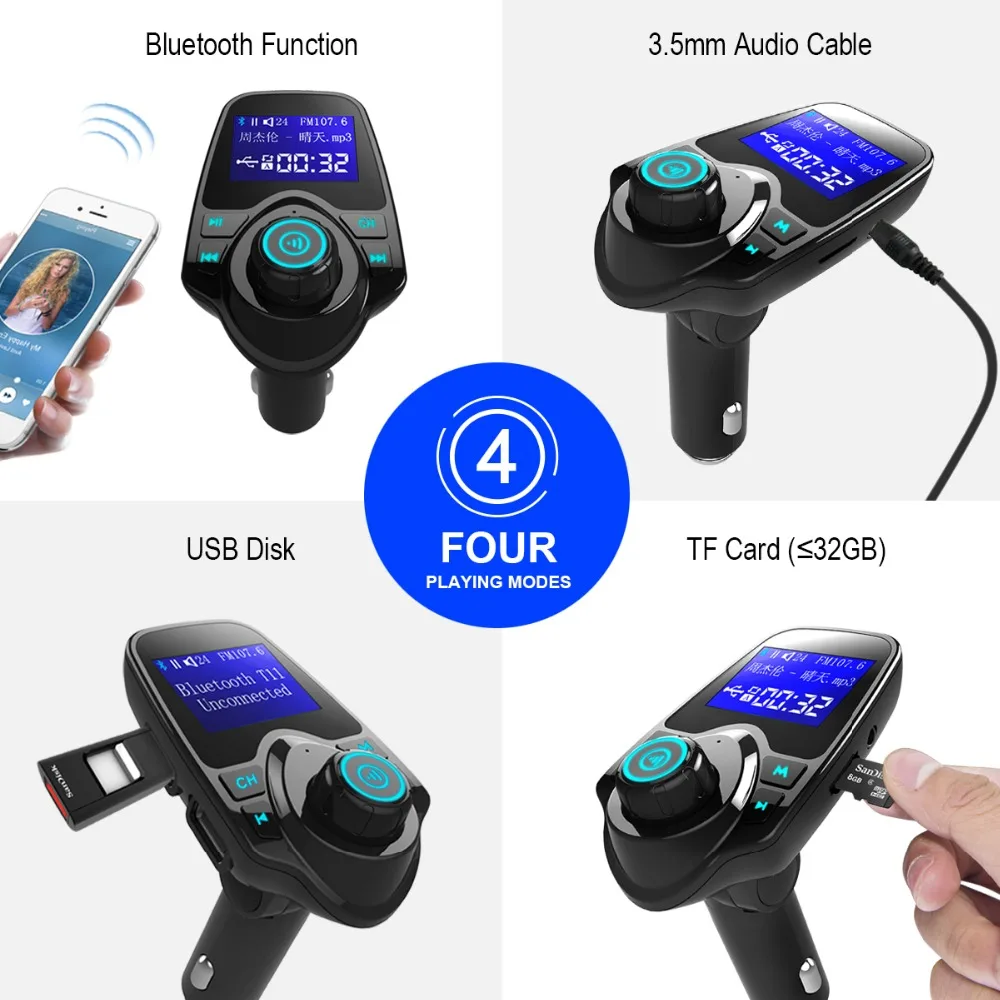 Fm трансмиттер автомобильный 12 В 2 USB порта|fm modulator|car mp3fm transmitter |