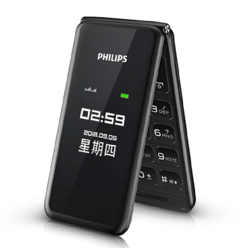 Аккумулятор Philips E256S MTK 2,4 дюйма, 1300 мАч, одна камера, fm-радио, Поддержка карт памяти, две sim-карты, 2G, флип-клавиатура, телефон