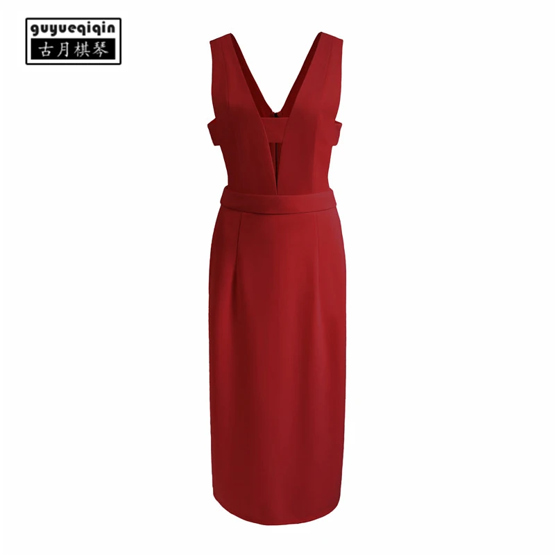 Women Dress European New Arrival Bodycon 2018 Summer Sleeveless Hem Fork Sexy Pencil High Waist Night Club Dresses | Женская одежда
