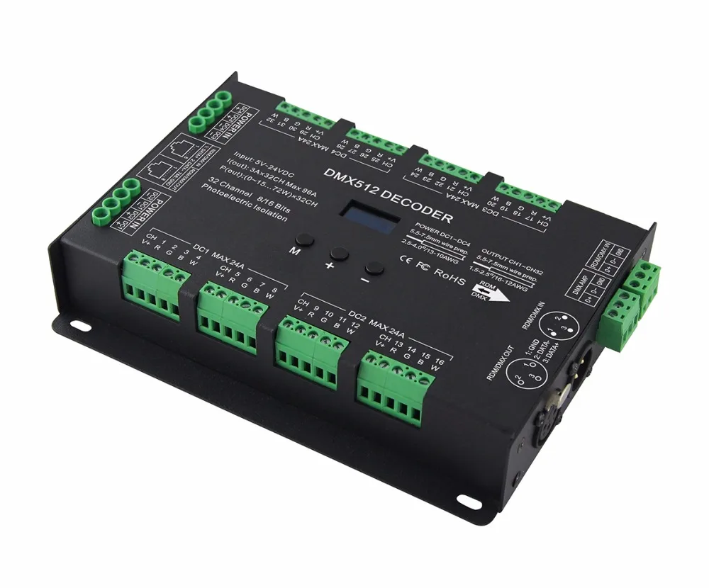 BC 632 32CH RGBW DMX декодер постоянного напряжения DC5 24V вход 3А * 32 канальный выход|rgbw dmx|rgbw