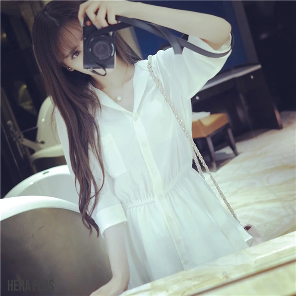 Long Arm Fashion Women T-Shirt Dress Sleeve Casual Loose Shirt Sexy V-neck | Женская одежда