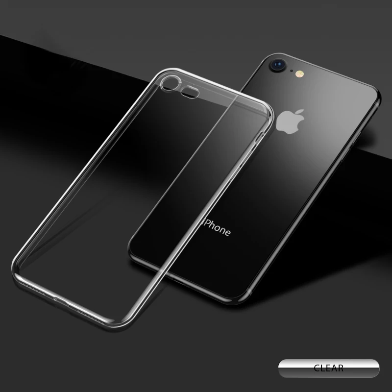 Роскошный ультра тонкий силиконовый чехол для iPhone 7 8 Plus TPU мягкая оправа Защитная