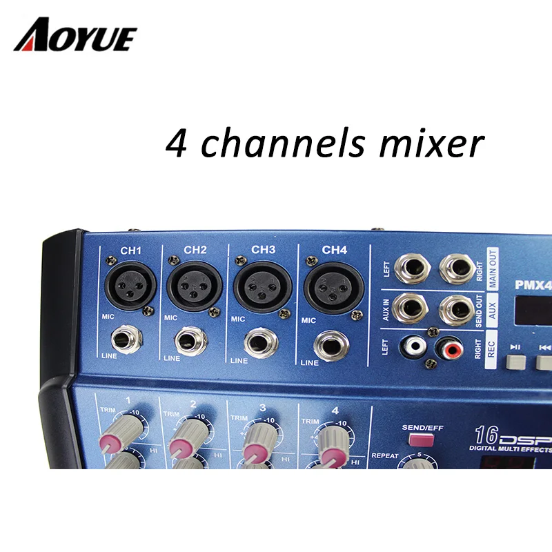 Музыка DJ цифровой интерфейс USB аудио микшер PMX402D с 4 каналов |