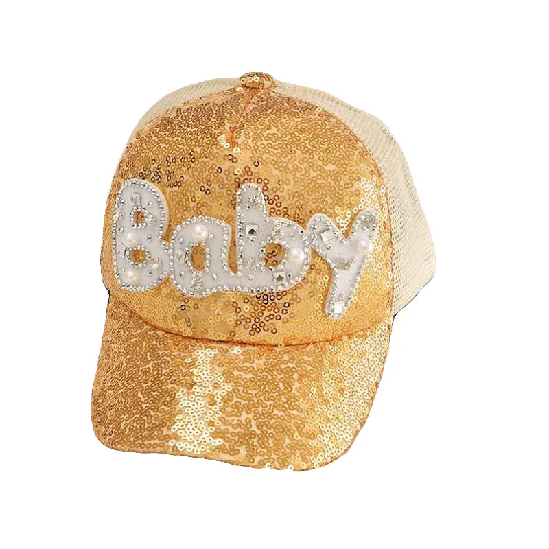 Бейсболка SUOGRY детская сетчатая Кепка с блестками в стиле хип хоп на возраст 2 8