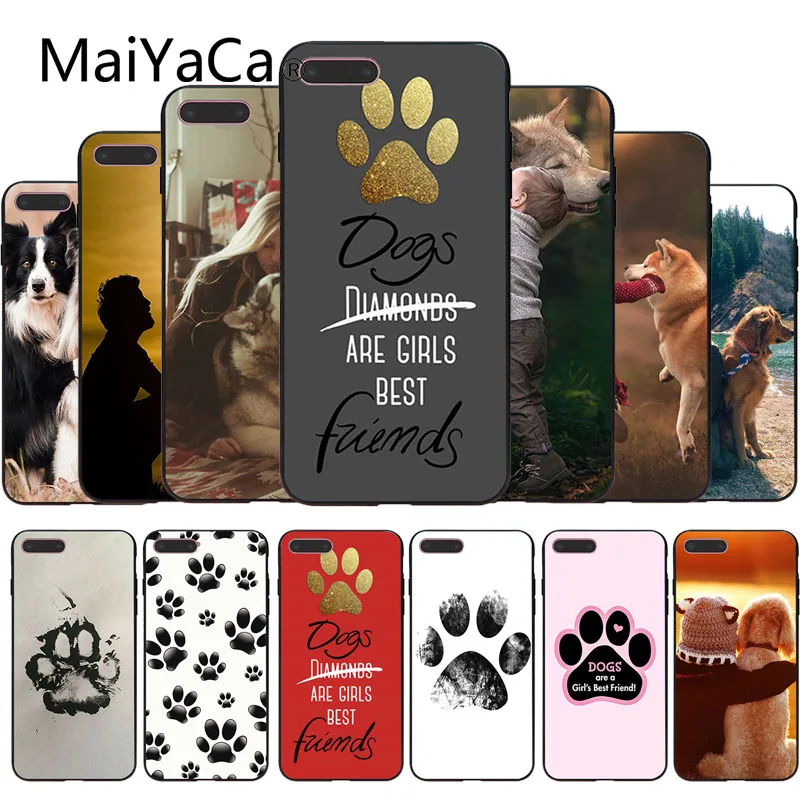 MaiYaCa/Аксессуары для телефонов с милыми собачьими лапами мягкий чехол iphone X 8 8plus 7