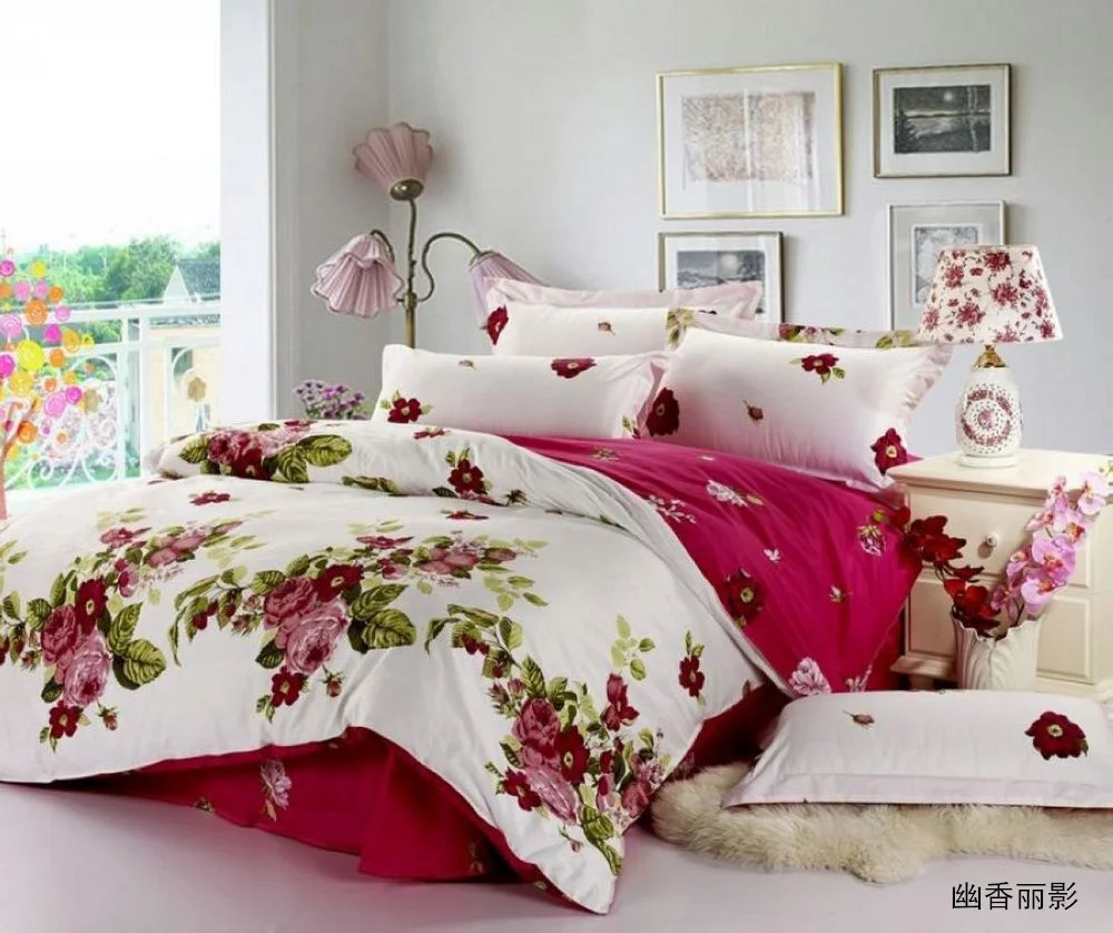 Набор постельного белья с объемным цветочным принтом новый комплект из 100% хлопка