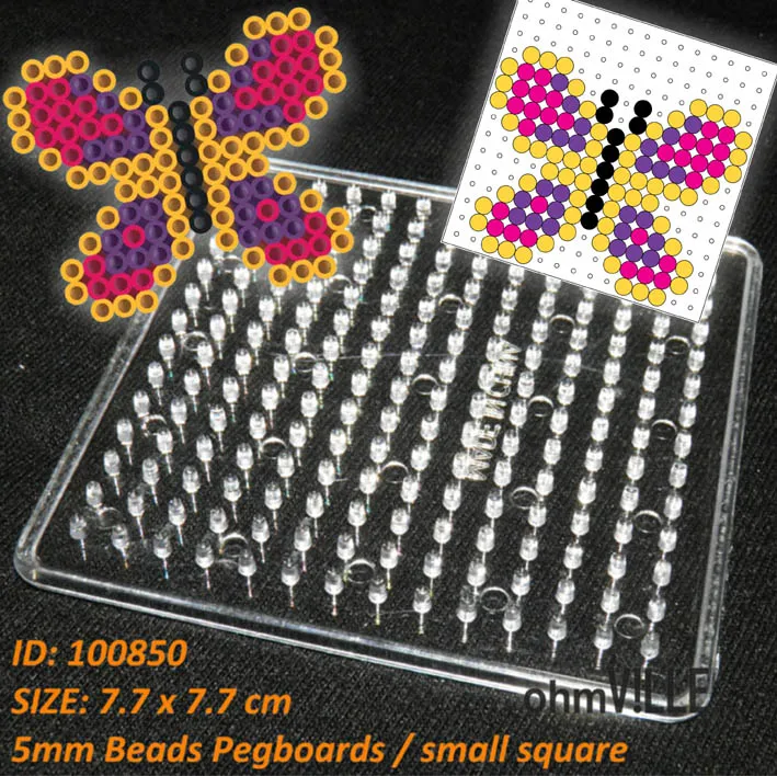 100850 маленькие квадратные Pegboards для 5 мм перлер Хама бисер Fused Beads шаблоны ~