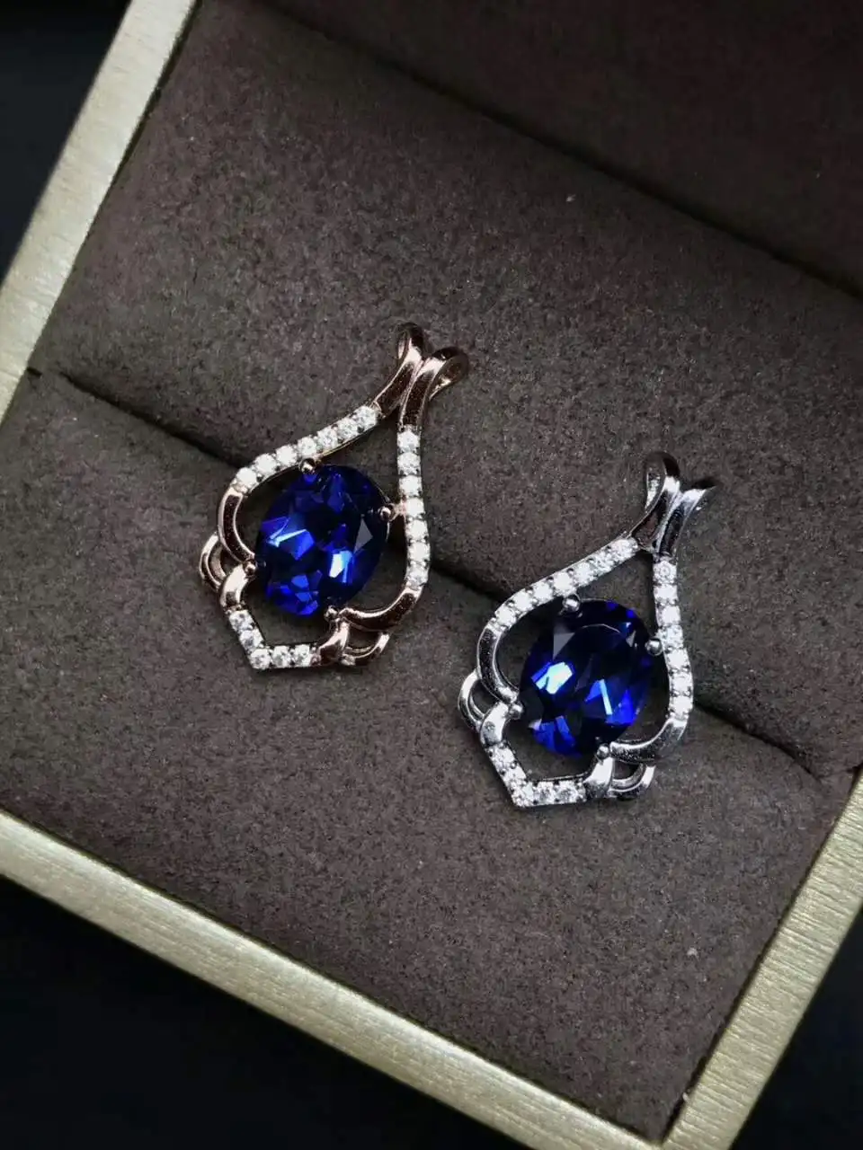 KJJEAXCMY Fine jewelry 925 Стерлинговое Серебро инкрустированная натуральная Подвеска из танзанита кольцо shinv цвет Тото Бо ожерелье набор