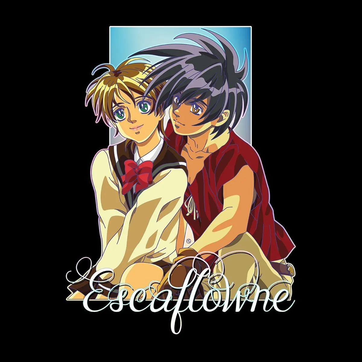 Летняя футболка Ван Fanel и Хитоми видение Escaflowne Для мужчин футболка|Мужские