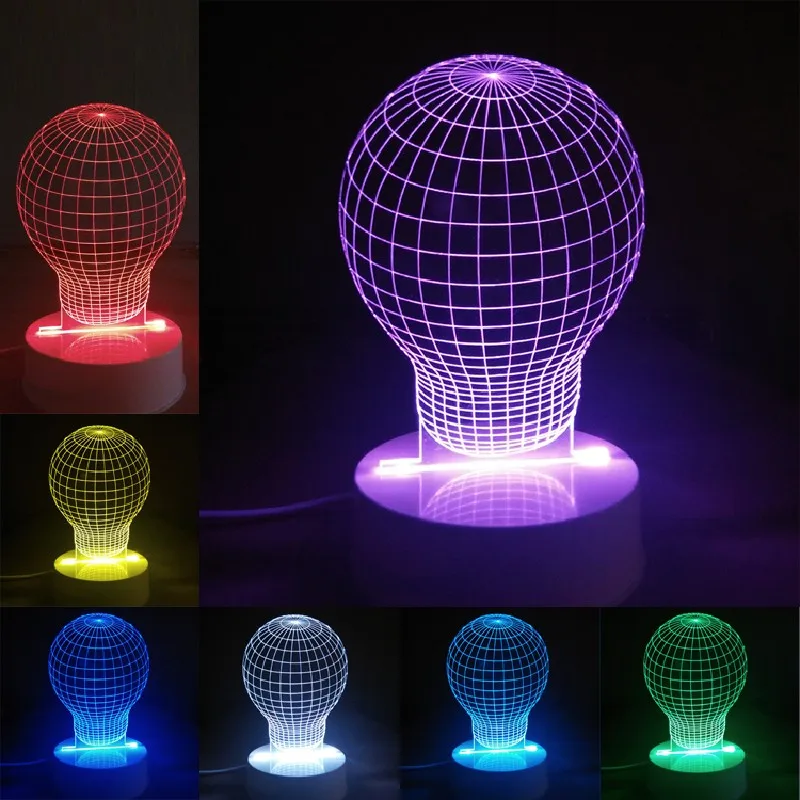 Современная цветная 3d лампа с дистанционным управлением ночсветильник