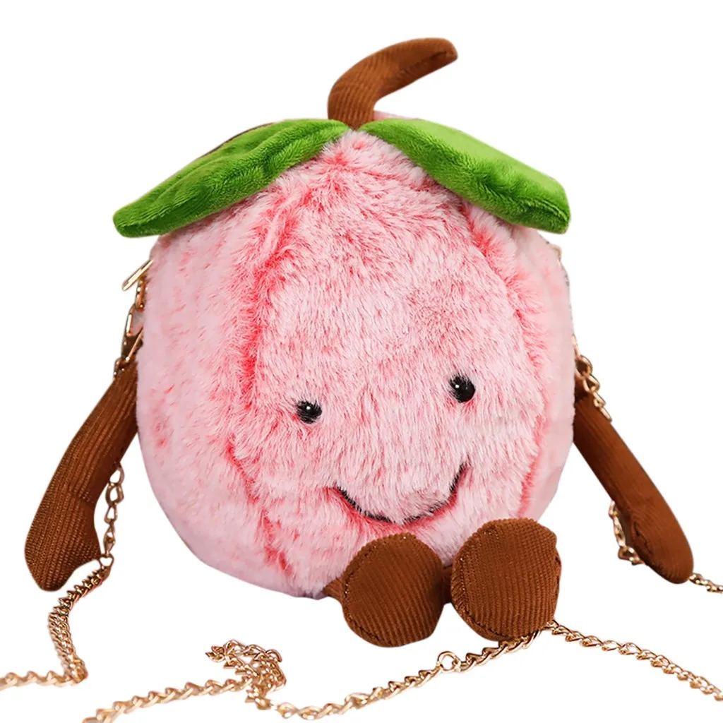 Женская сумка мессенджер весенняя с цепочкой в виде фруктов арбуза вишни