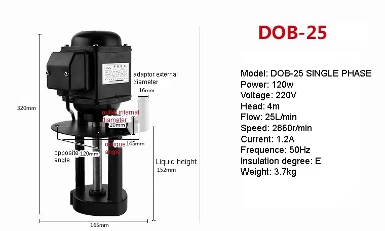 DOB25 220V ЧПУ машинный инструмент цикл масляный насос токарный охлаждающий насос однофазный 220V Три Phase380V - Напряжение: DOB25 220V