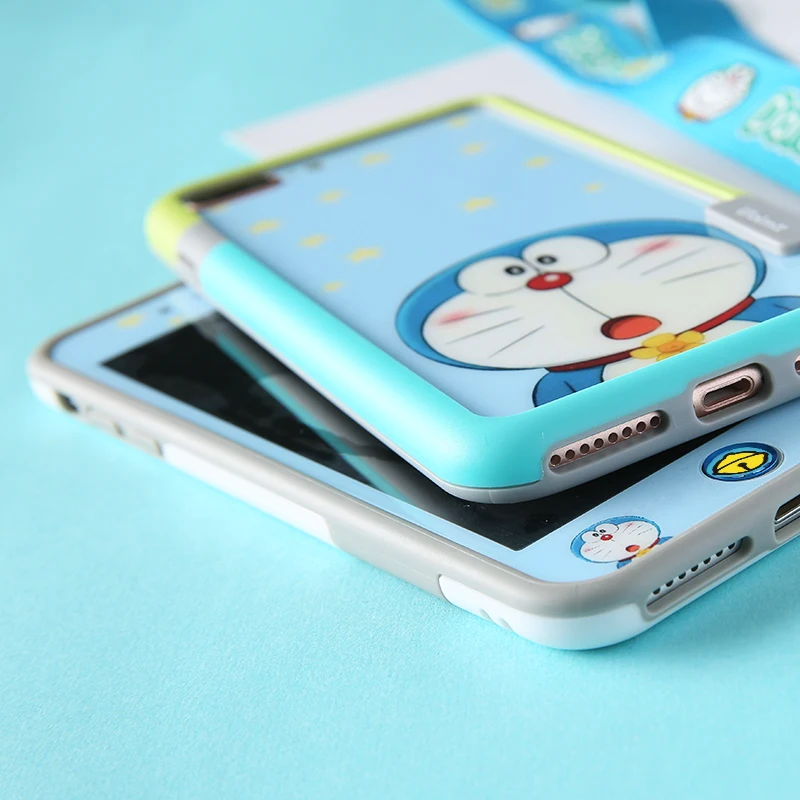 Для iPhone 8 противоударный бампер симпатичные Doraemon задней и передней закаленное