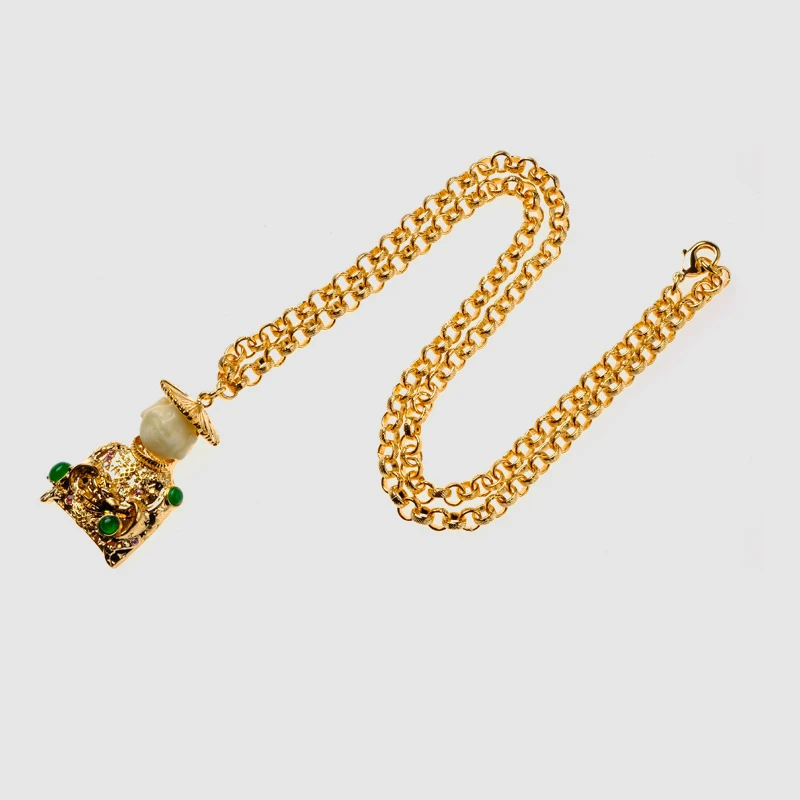Бутик Amorita веселая Длинная цепочка золотого цвета ожерелье|colorful necklace|long chainchain gold |