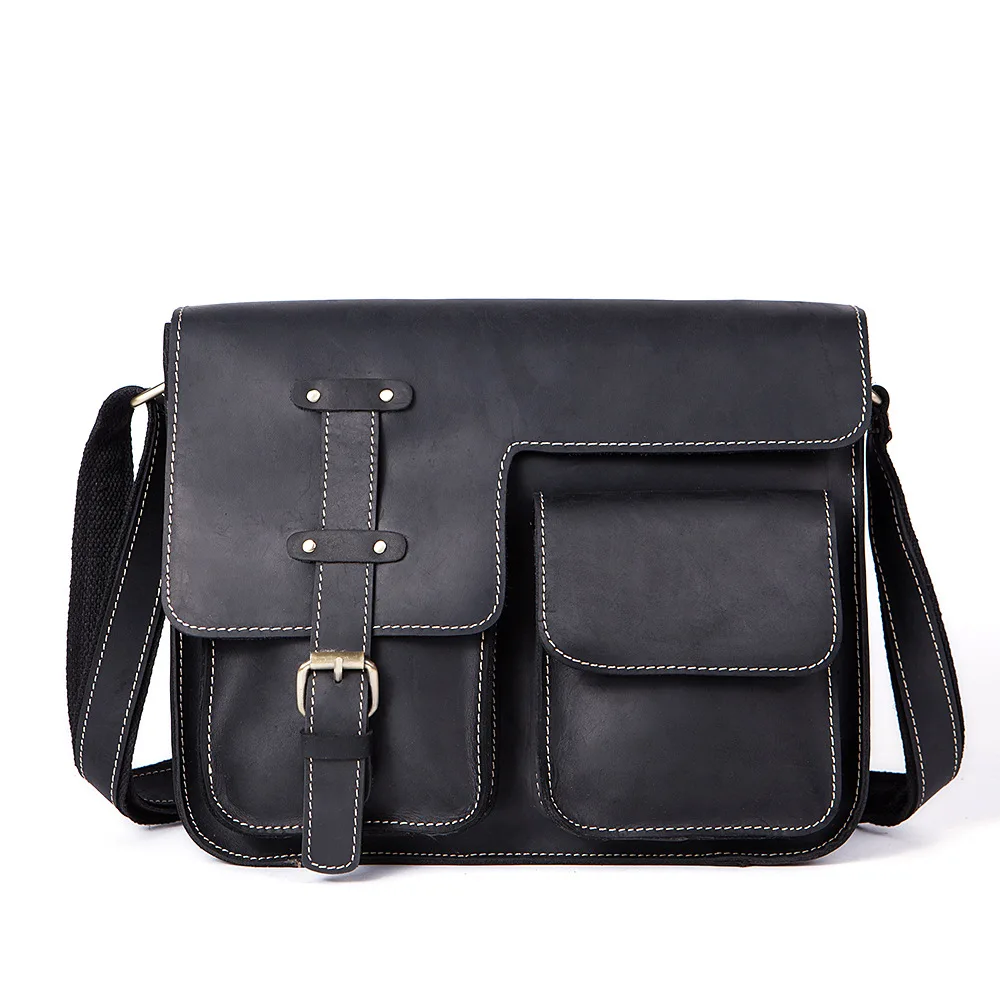 

New Fashion Genuine Leather Men Bag Famous Brand Shoulder Bag Top-Handle Bags Luxury Handbags Leisure Cross Section Shoulder Bag