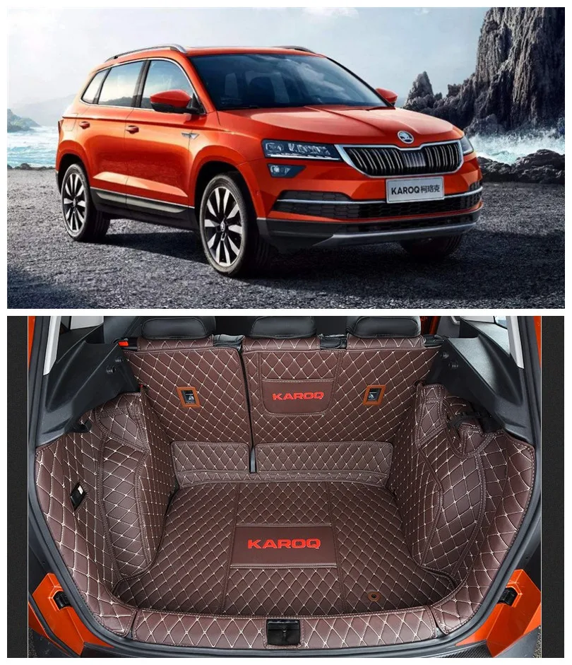 

Кожаные коврики с вышивкой для SKODA KAROQ 2018 2019
