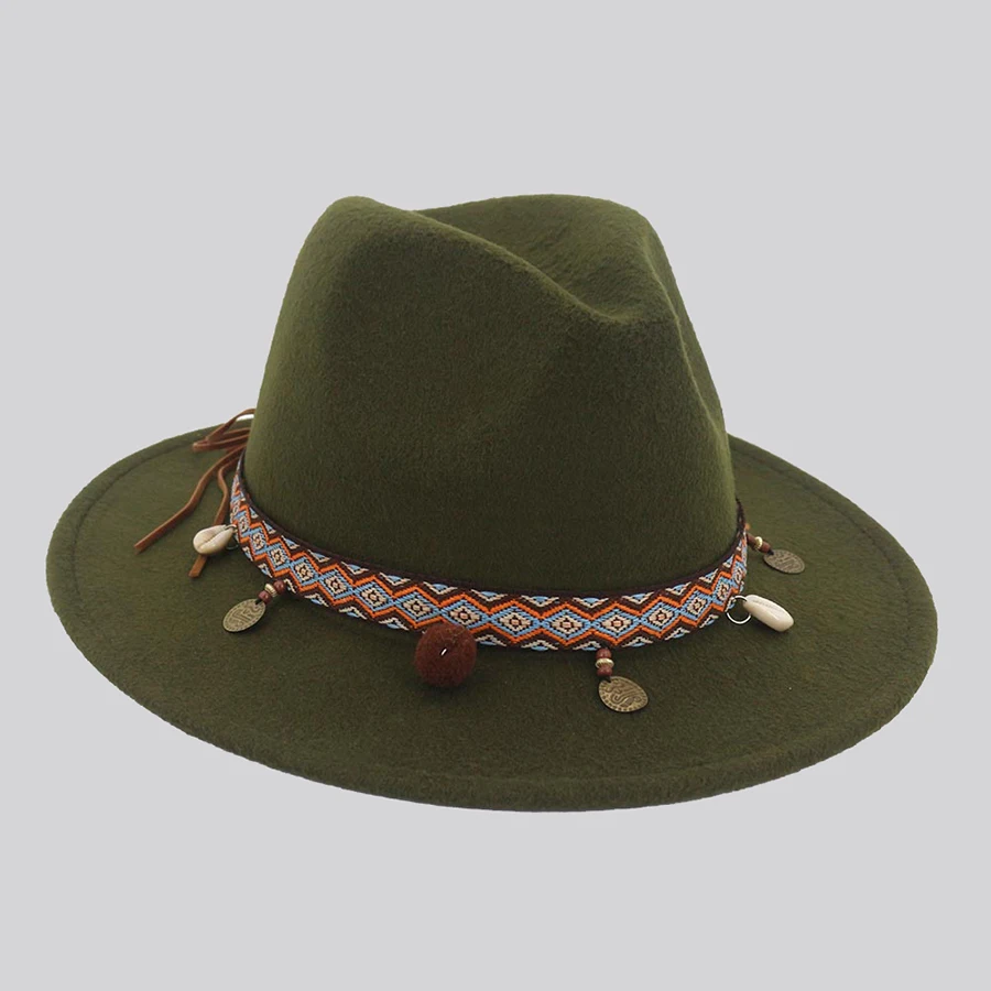 Для женщин мужская фетровая шляпа черный красный Богемия чувствовал Шапки